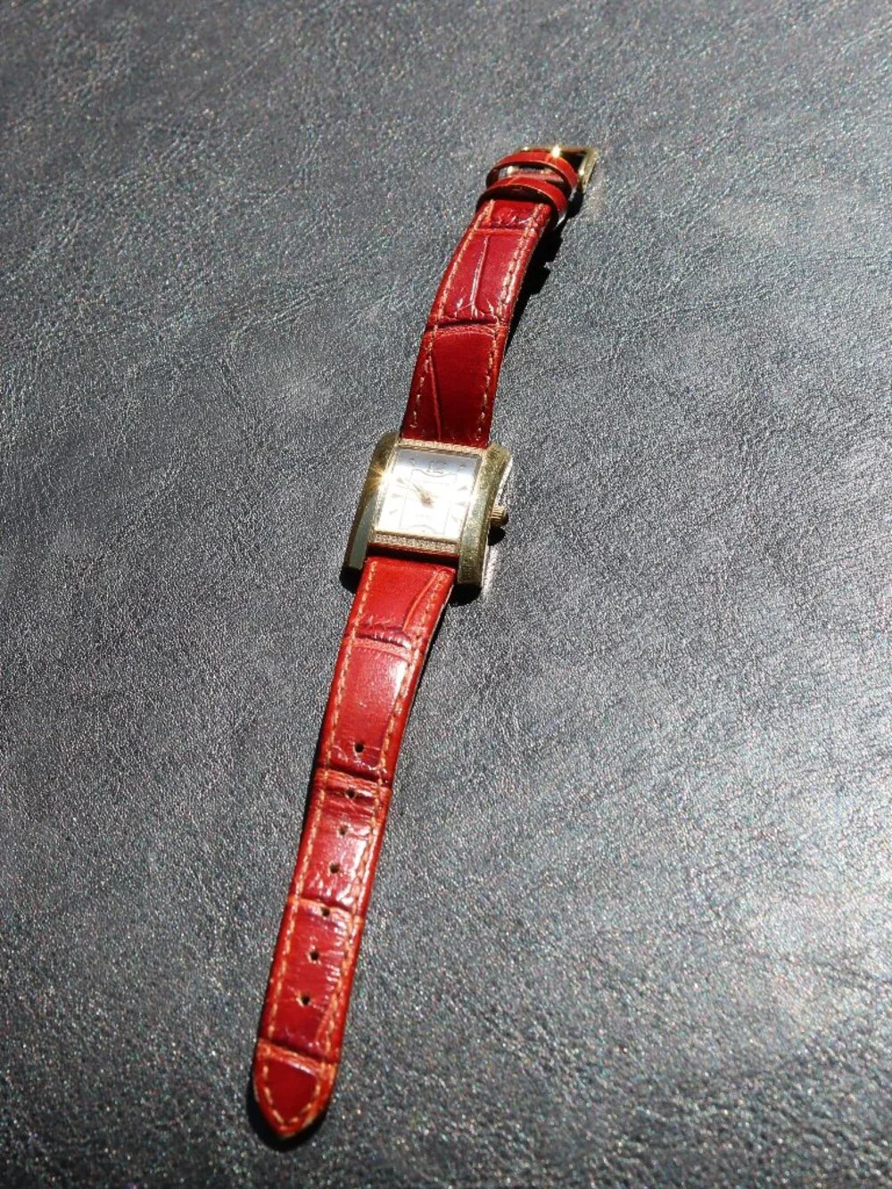 vintage Jeanneret Rhinestone-Accent Quartz Tank 1990s